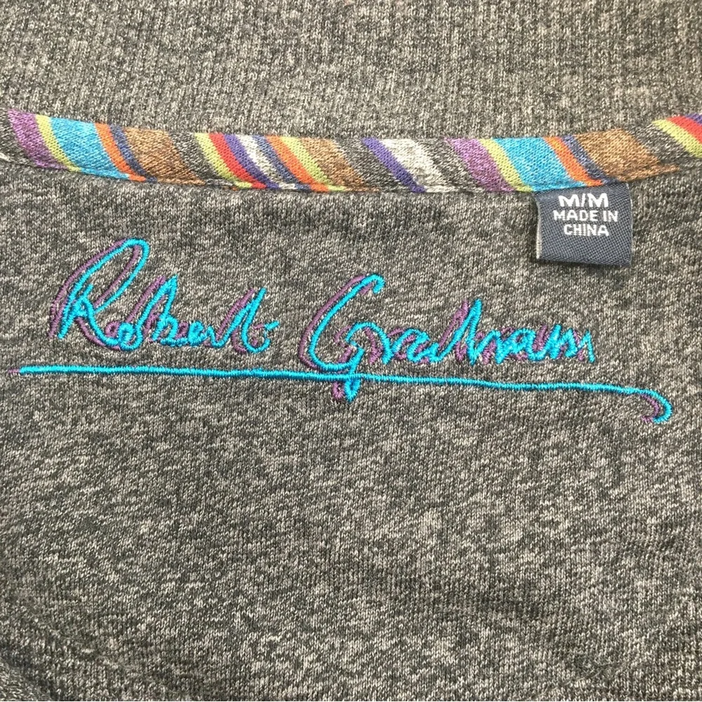 Robert Graham Quarter Zip Sweater Maroon Medium